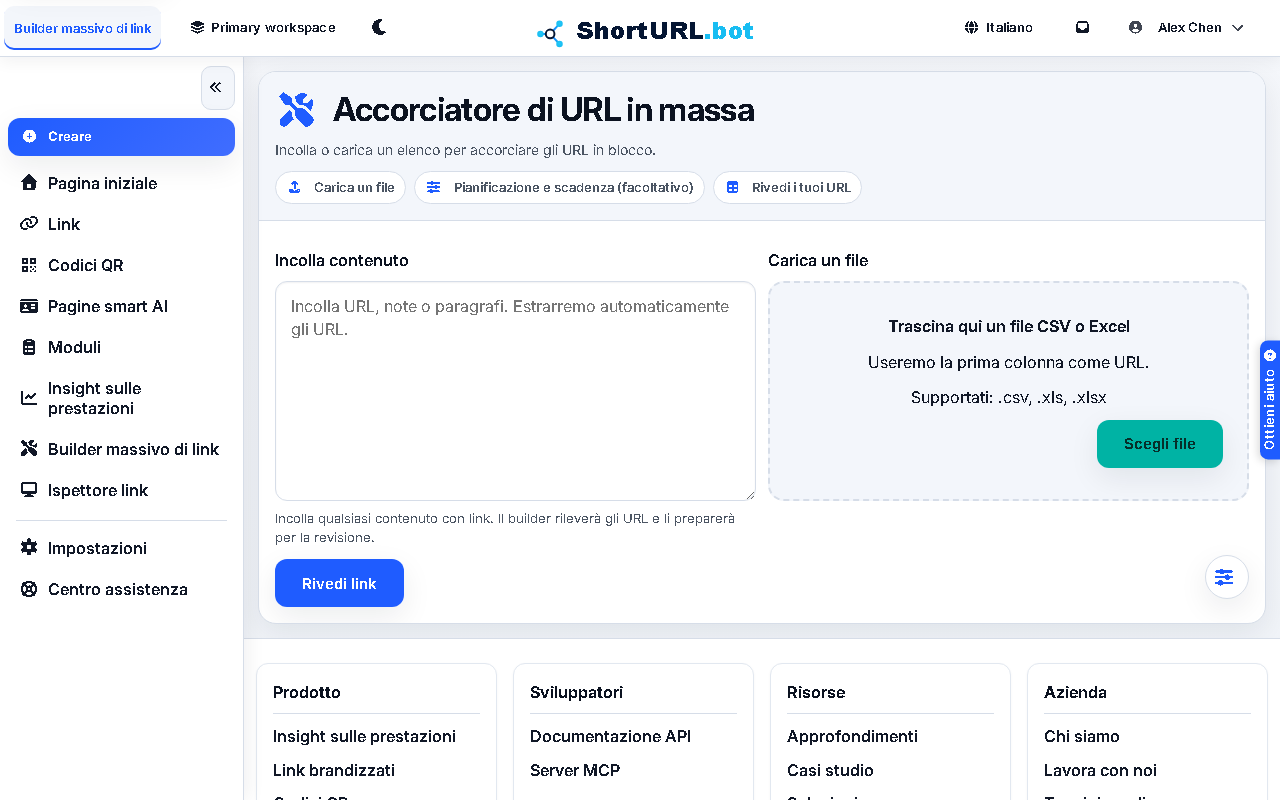 Screenshot Bulk Link Builder
