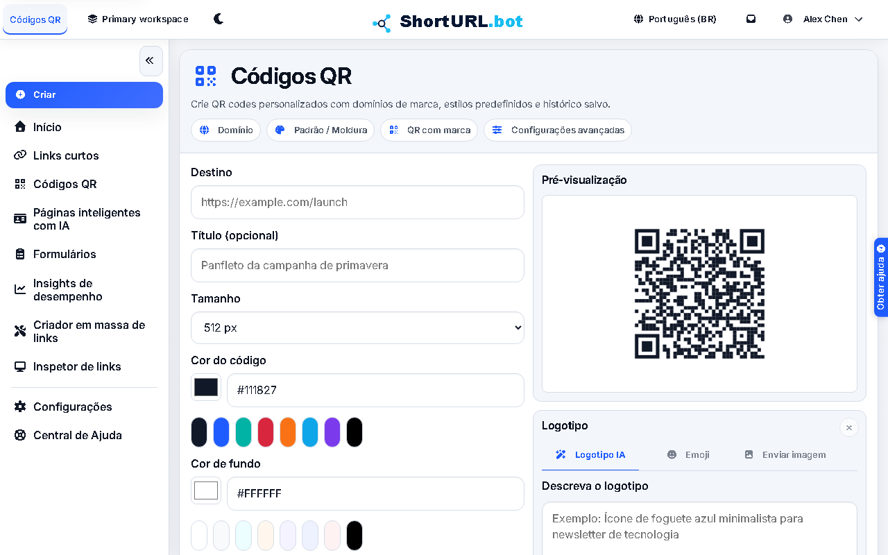 Captura de tela de QR Codes